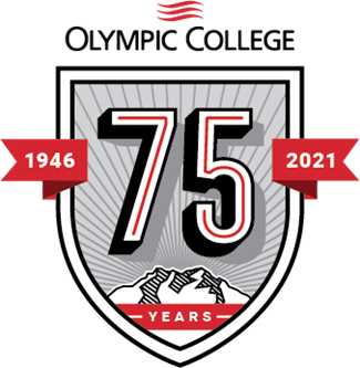 Olympic College 75th anniversary banner
